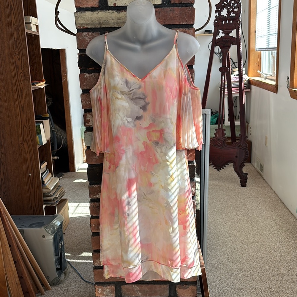 White House Black Market Pink Asymmetrical Sundress